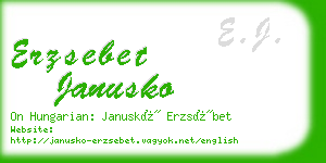 erzsebet janusko business card